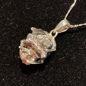 Genuine Meteorite Solid Sterling Figaro Necklace
